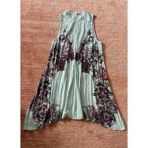 NWT Intimately Free People Y2k Marsha Lace Slip Dress  Turquoise Blue Floral S